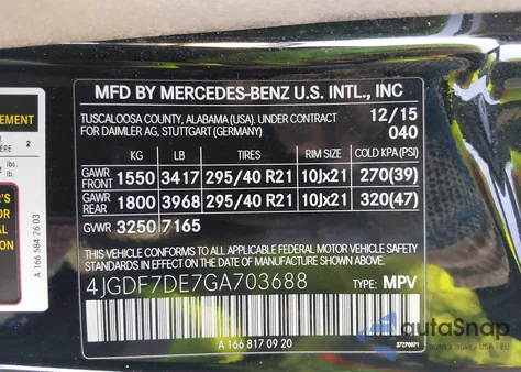 2016 Mercedes-Benz Gl 550 4Matic из США, поврежденный, VIN 4JGDF7DE7GA703688